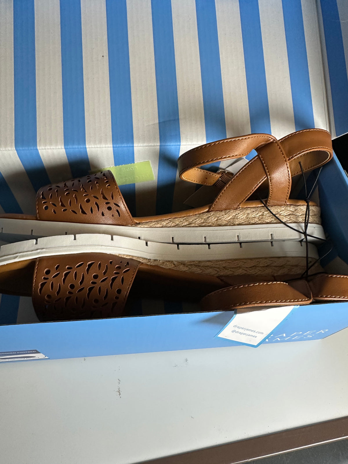 Draper James Women's Floral Cutout Platform Sandal size 9 brown