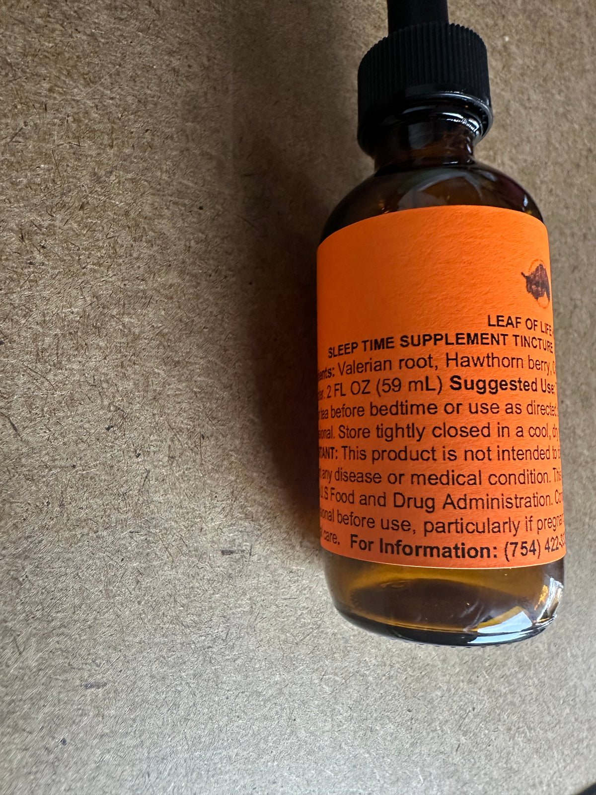 Sleep Time Supplement — Organic Alcohol-Based Tincture