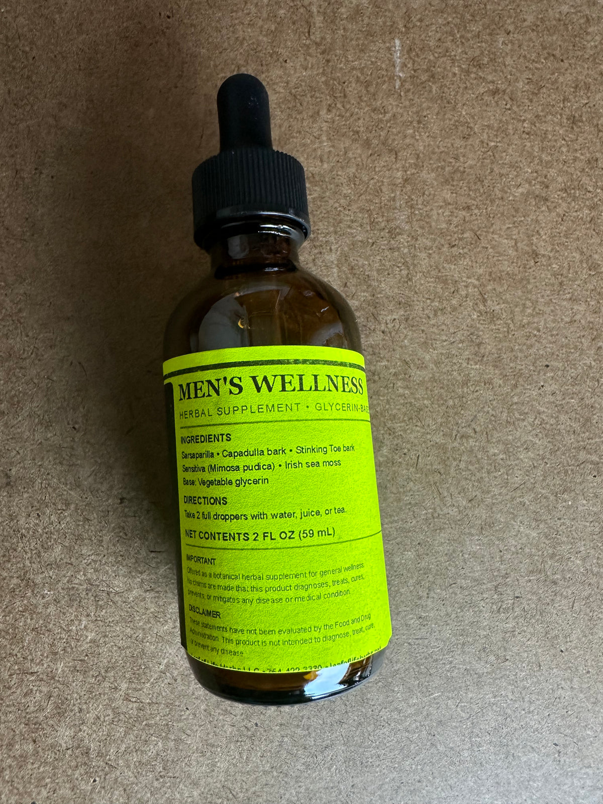 Men’s Botanical Tincture – Vegetable Glycerin, 2 fl oz