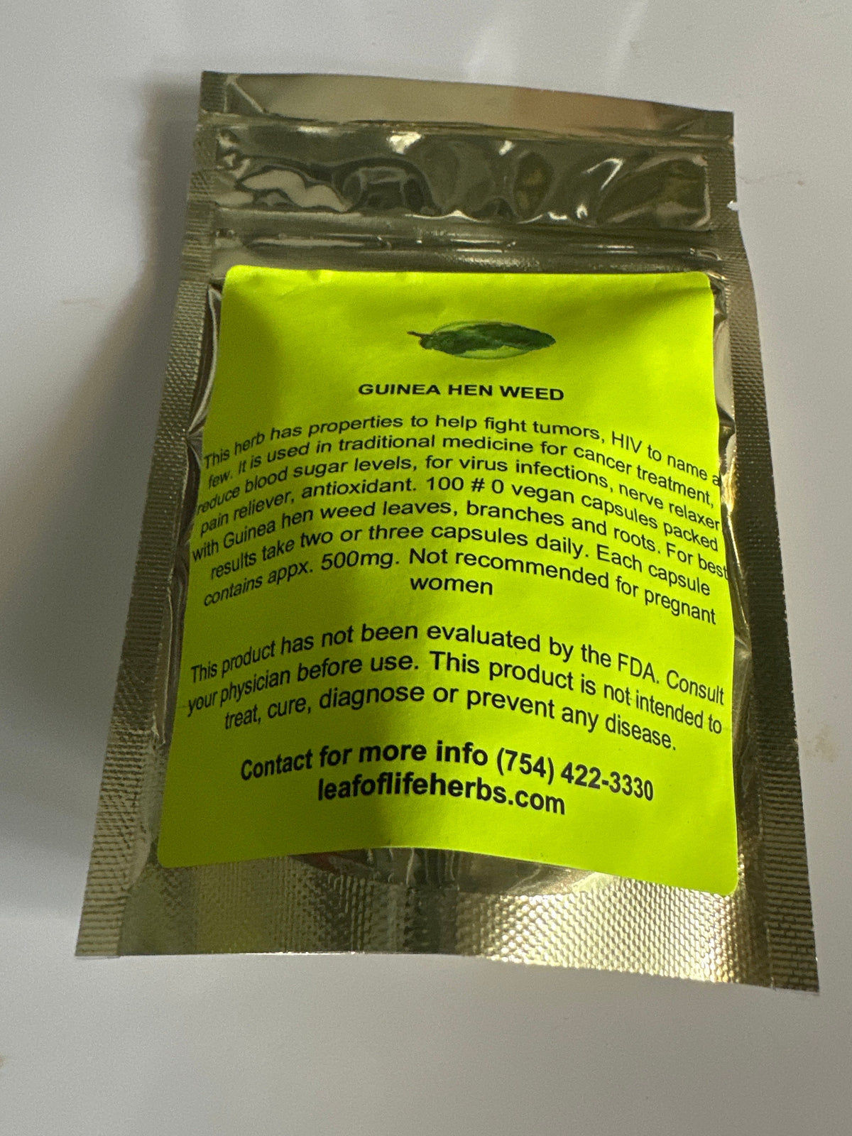 Guinea Hen Weed Capsules – Wildcrafted Alkaline Herbs