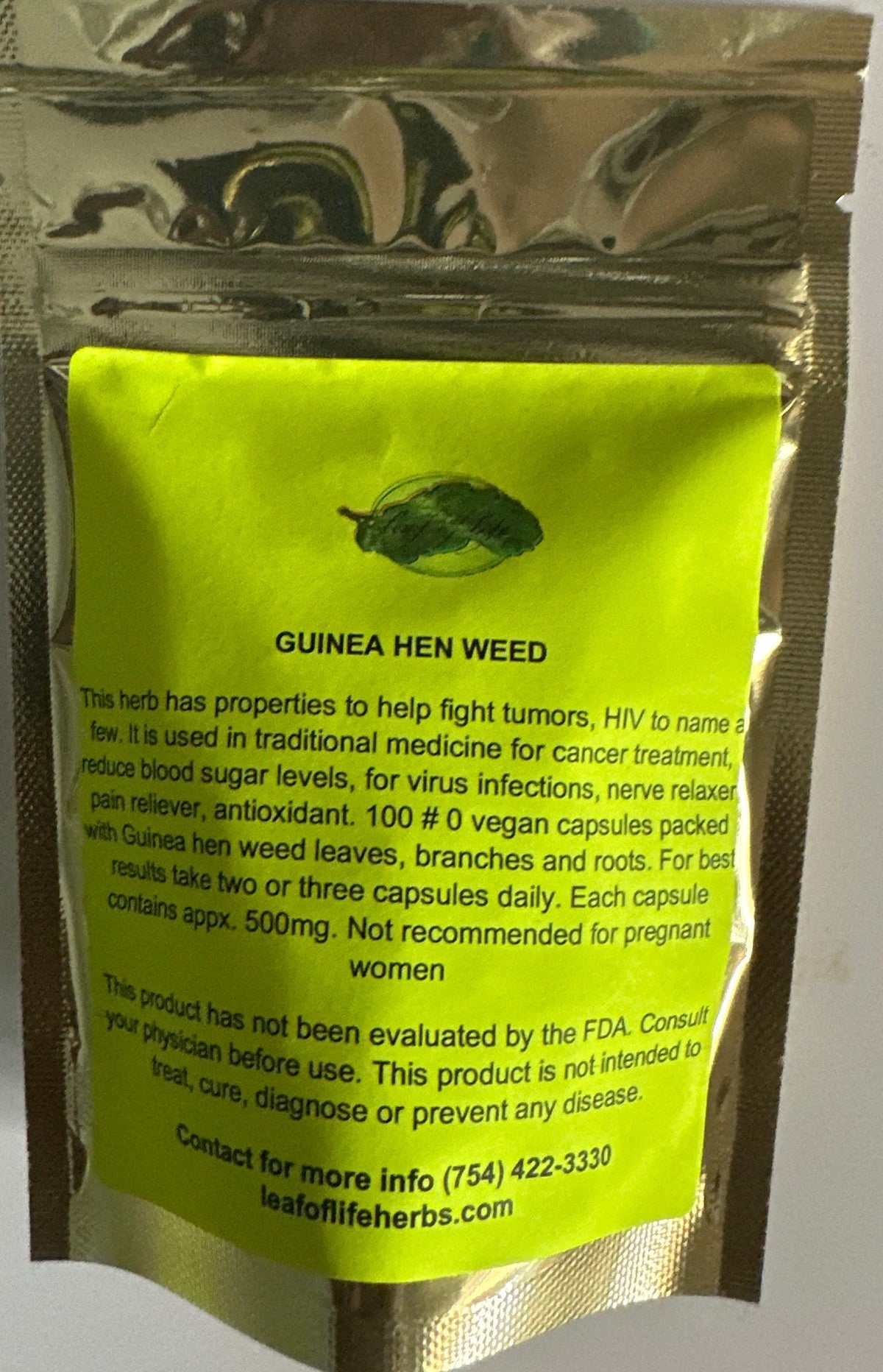 Guinea Hen Weed Capsules – Wildcrafted Alkaline Herbs