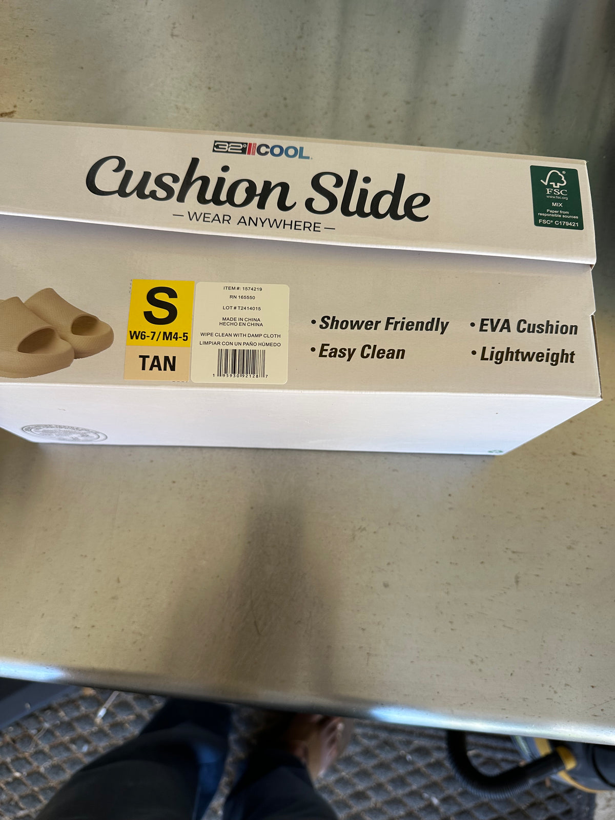32 Degrees Cool Cushion Slide Sandals TAN