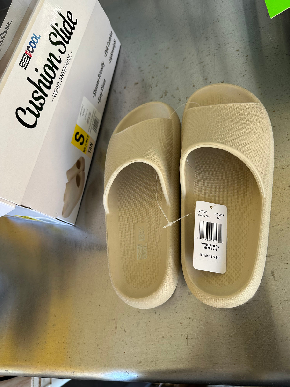 32 Degrees Cool Cushion Slide Sandals TAN