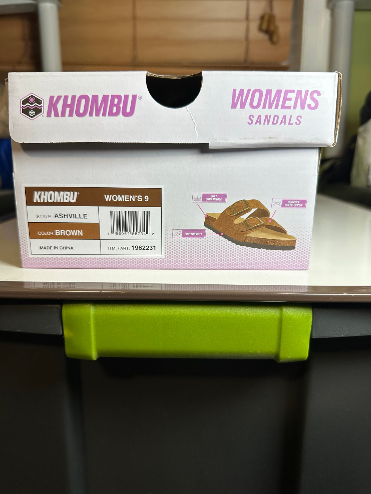 Khombu Womens Sandals Brown Shoes Slide Suede Leather Upper Durable Lightweight