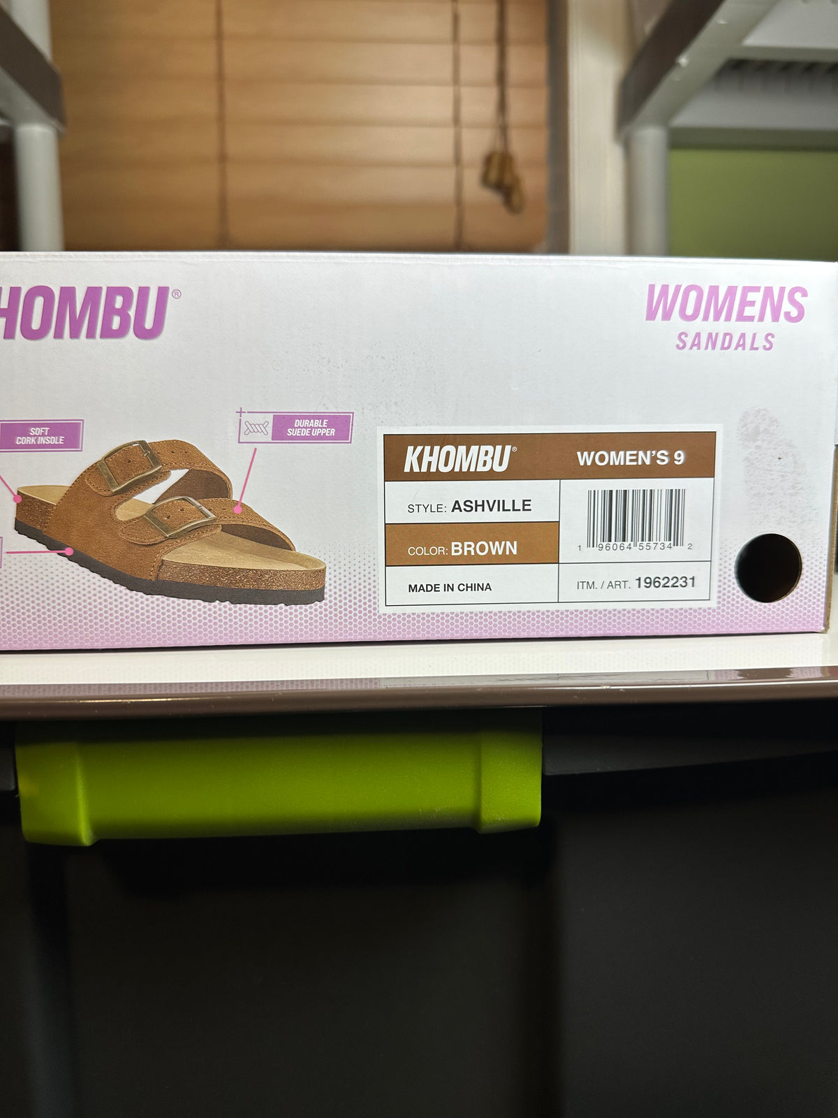 Khombu Womens Sandals Brown Shoes Slide Suede Leather Upper Durable Lightweight