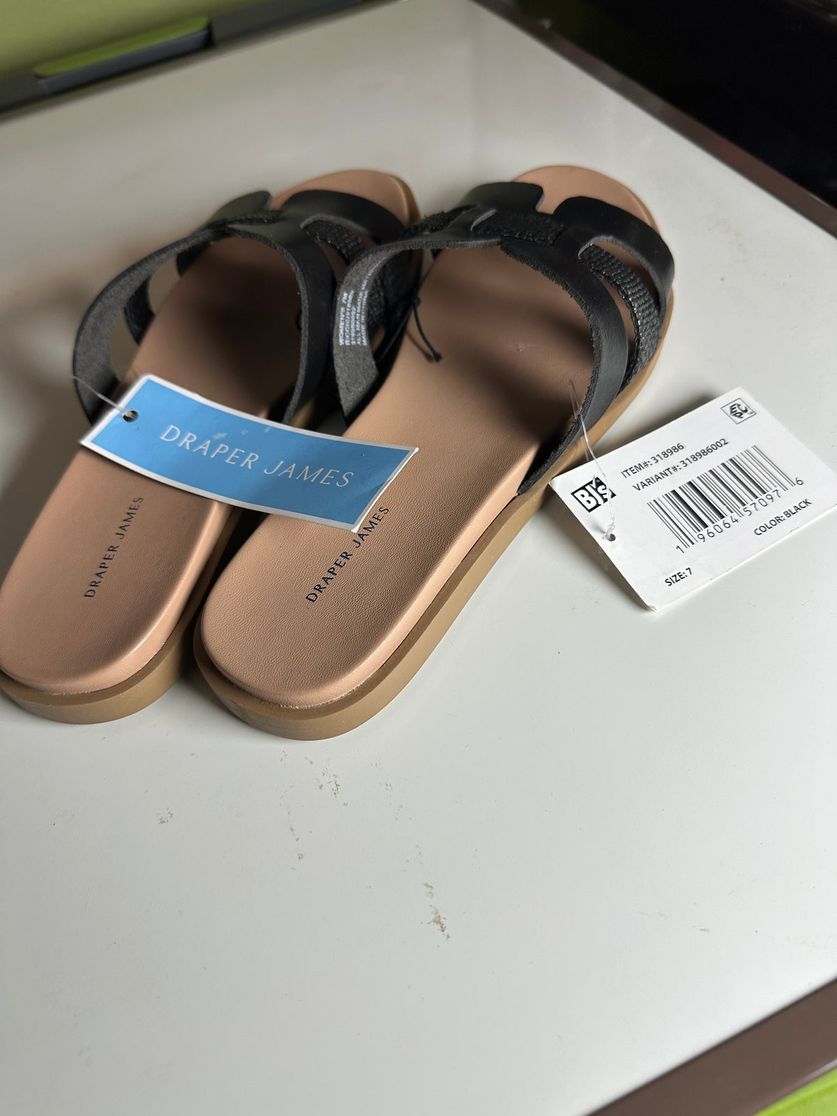 Draper James Women's Riccie Black Sandal size 7 full cushioned footbed