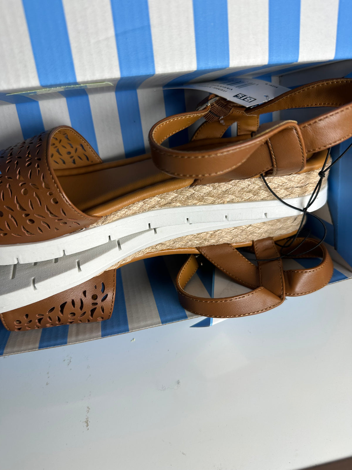 Draper James Women's Floral Cutout Platform Sandal size 9 brown
