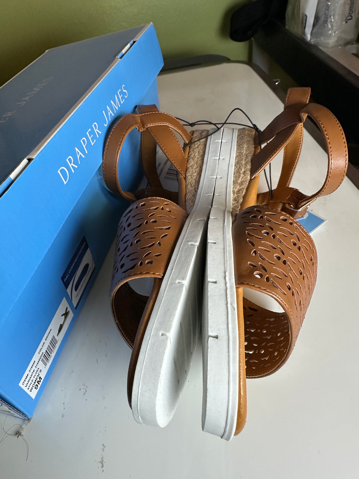 Draper James Women's Floral Cutout Platform Sandal size 9 brown