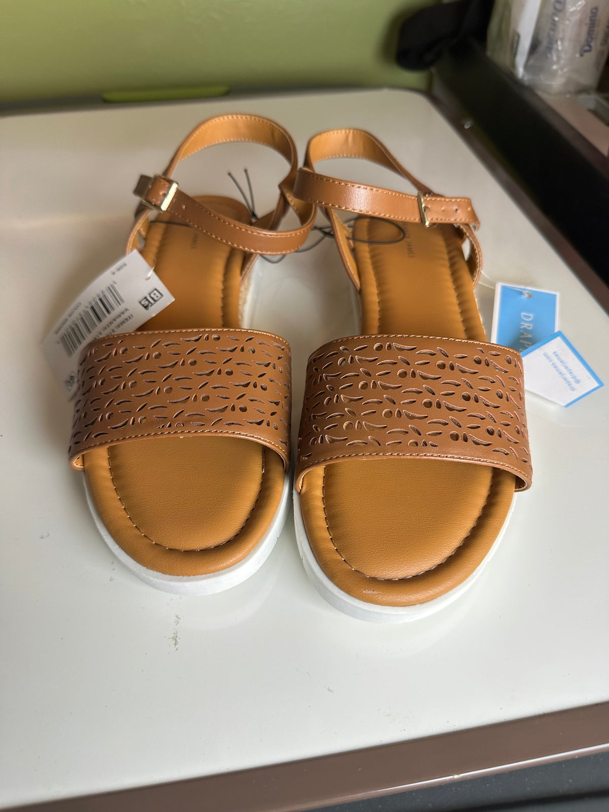 Draper James Women's Floral Cutout Platform Sandal size 9 brown