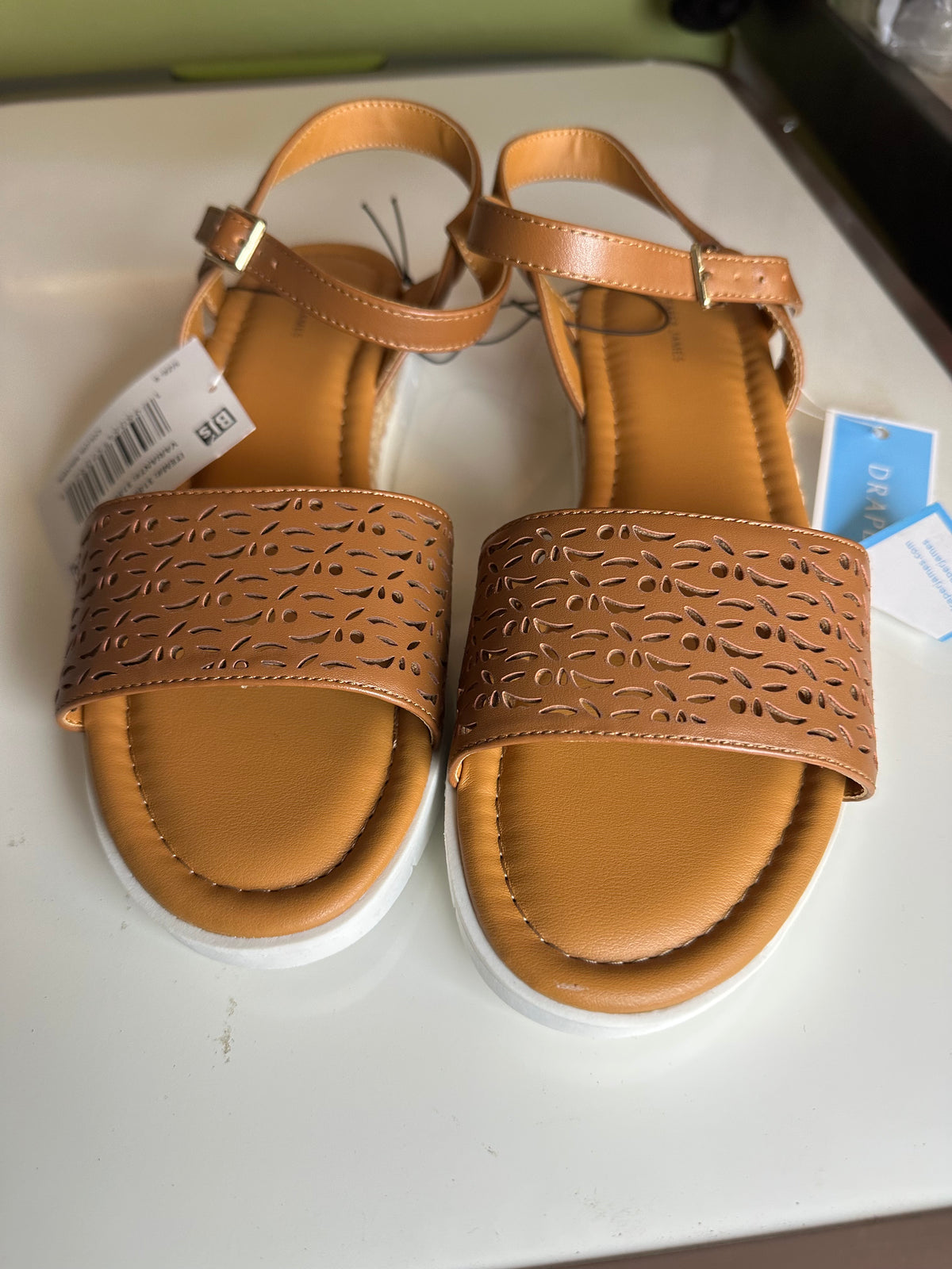Draper James Women's Floral Cutout Platform Sandal size 9 brown