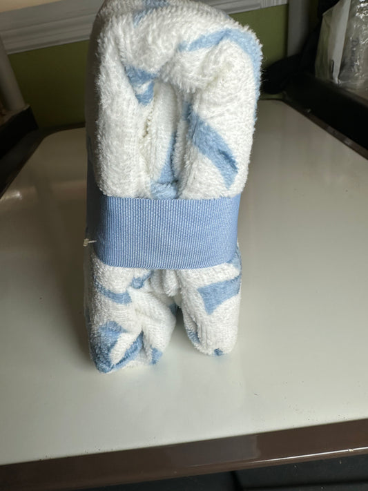 Kirkton House Body Wrap Women One Size blue & white Cotton Spa Towel Adjustable