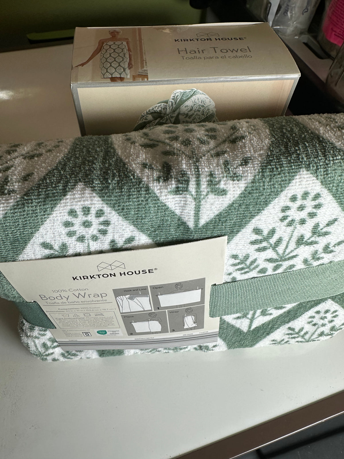 Kirkton House 100% Cotton Body Wrap Towel & 2 pack hair towel Fast Drying NEW