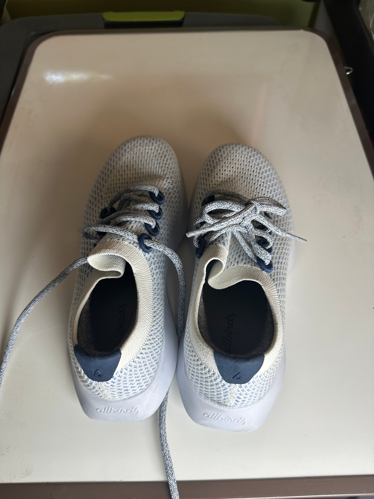 Allbirds Tree Dasher Sneakers Women’s 8 Blue White Knit Lace Up Running Shoes