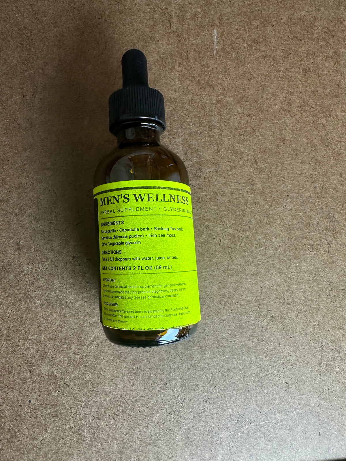 Men’s Botanical Tincture – Vegetable Glycerin, 2 fl oz