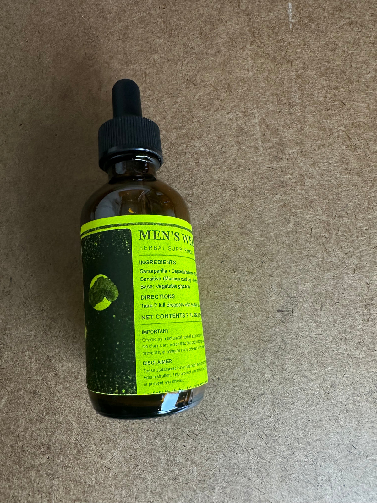Men’s Botanical Tincture – Vegetable Glycerin, 2 fl oz