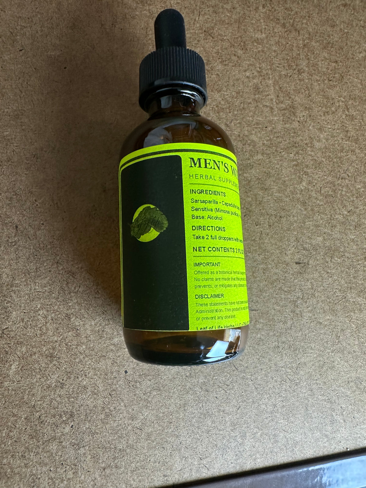 Men’s Botanical Tincture – Alcohol-Based, 2 fl oz