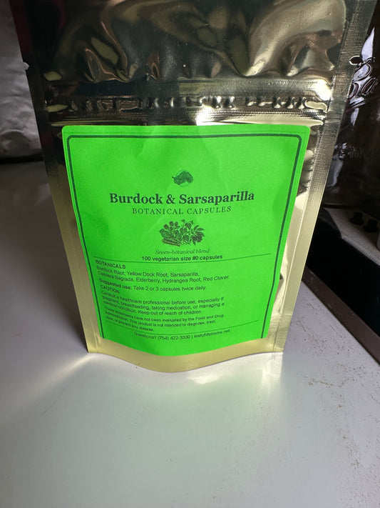Burdock & Sarsaparilla Botanical Capsules – 100 Count