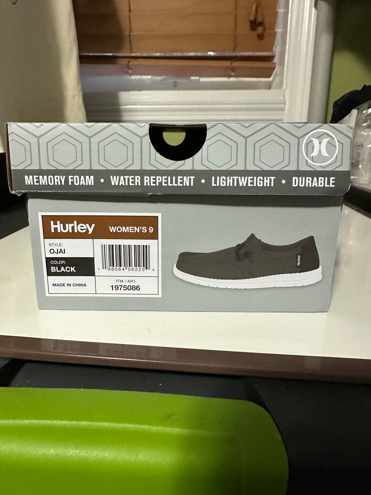 Hurley Ojai Women's Black & White Memory Foam Slip-On Shoes