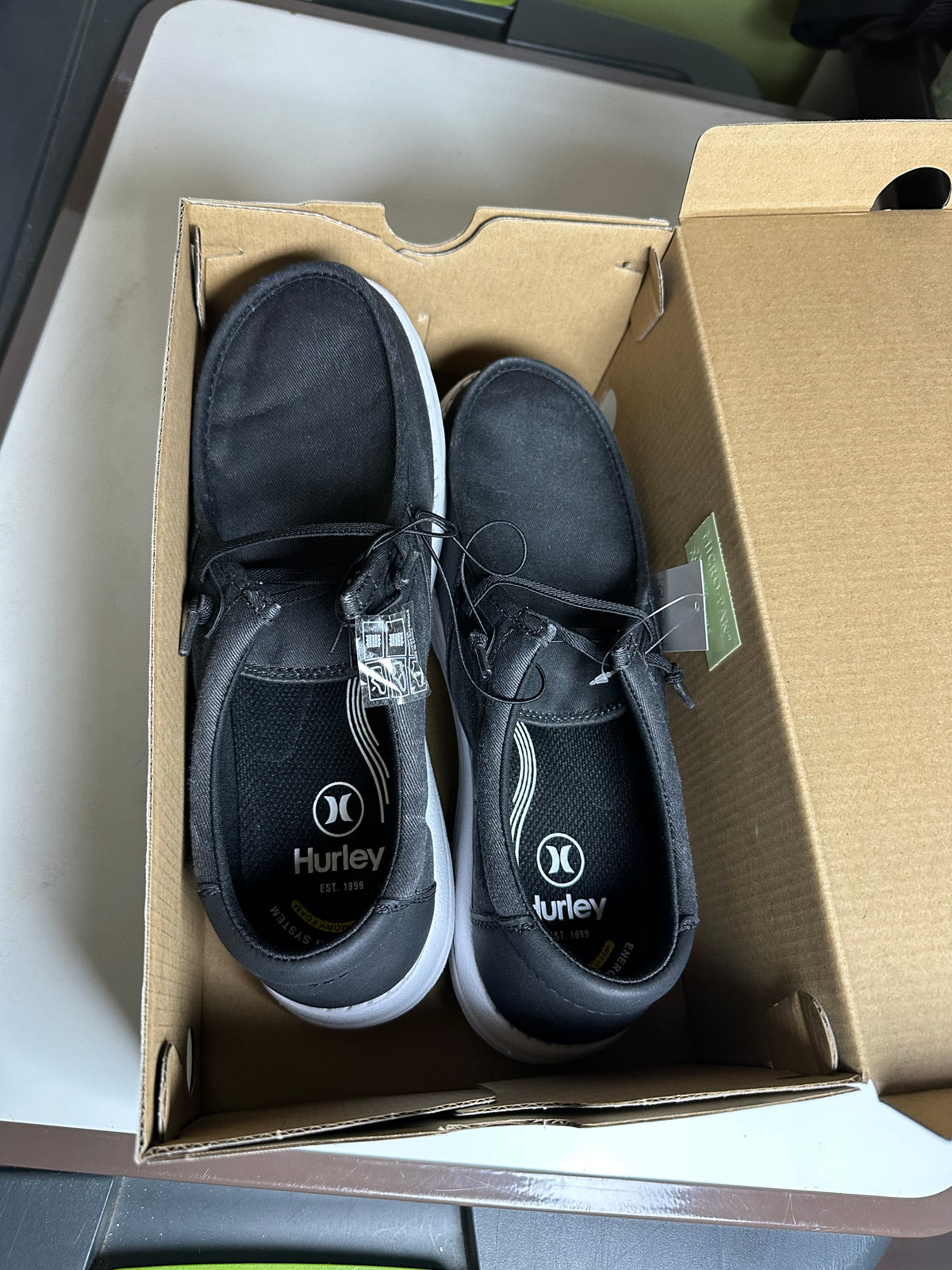 Hurley Ojai Women's Black & White Memory Foam Slip-On Shoes