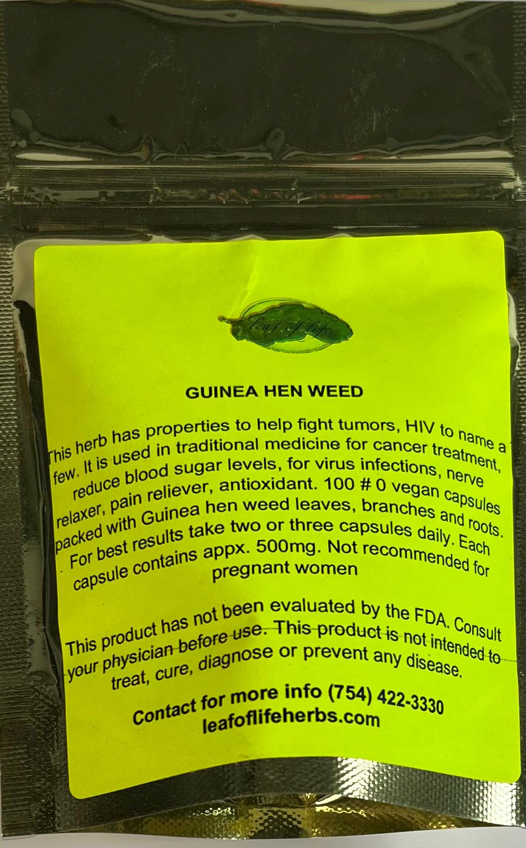 Guinea Hen Weed Capsules – Wildcrafted Alkaline Herbs