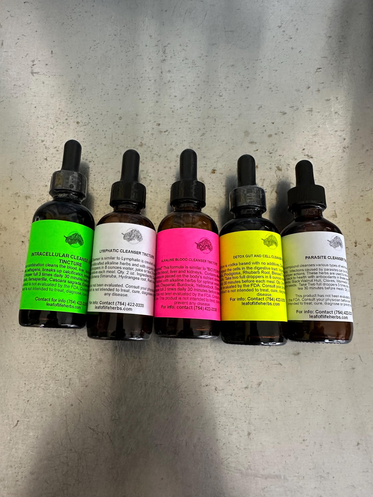 Tincture Cleanse detox package in 2 oz dropper bottles