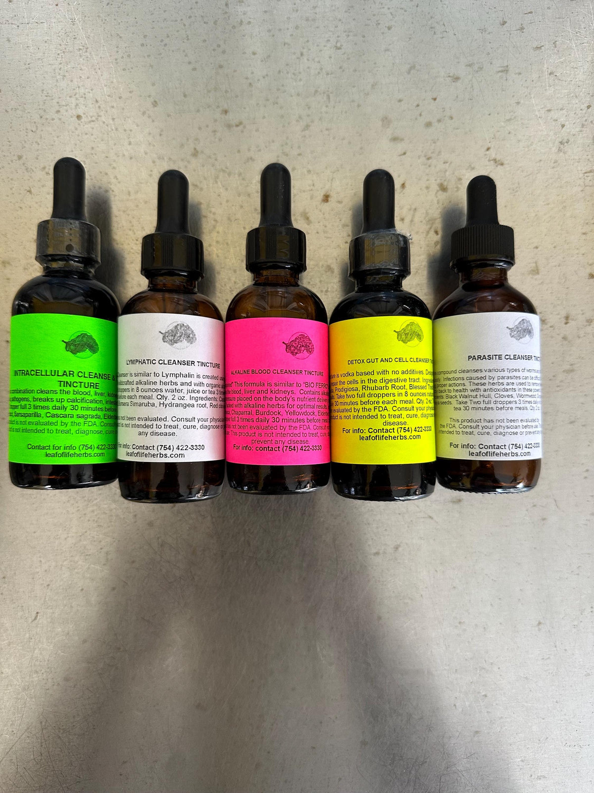 Tincture Cleanse detox package in 2 oz dropper bottles