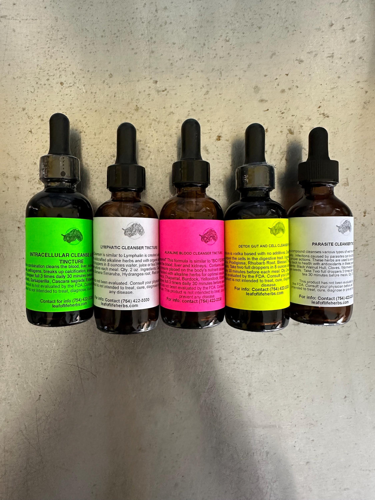 Tincture Cleanse detox package in 2 oz dropper bottles